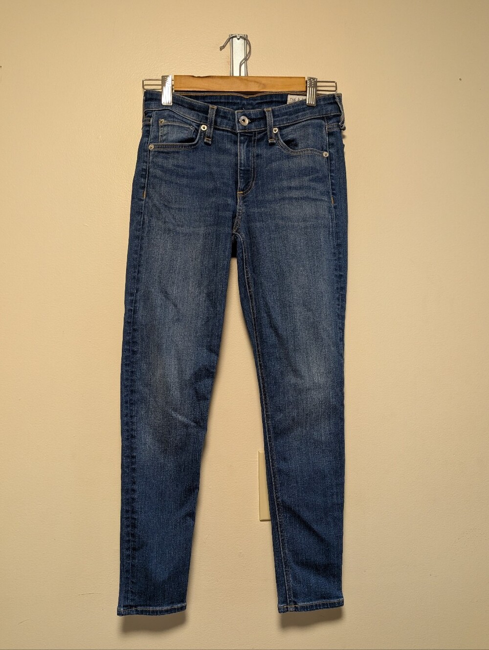 Rag & Bone Women’s Size 25 Skinny Jeans Cliff Blue Stretch Denim Made USA